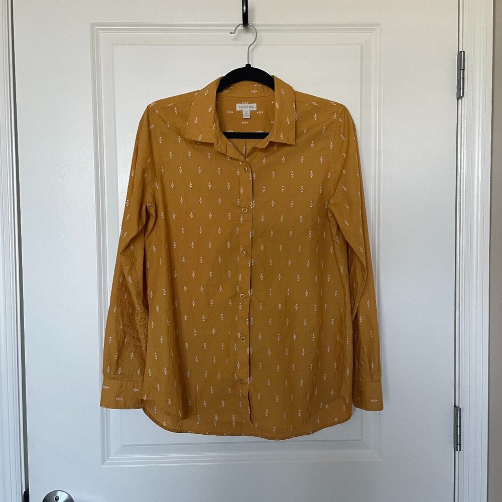 Garnet Hill Essential Organic Cotton Shirt Long Sleeve Button Down